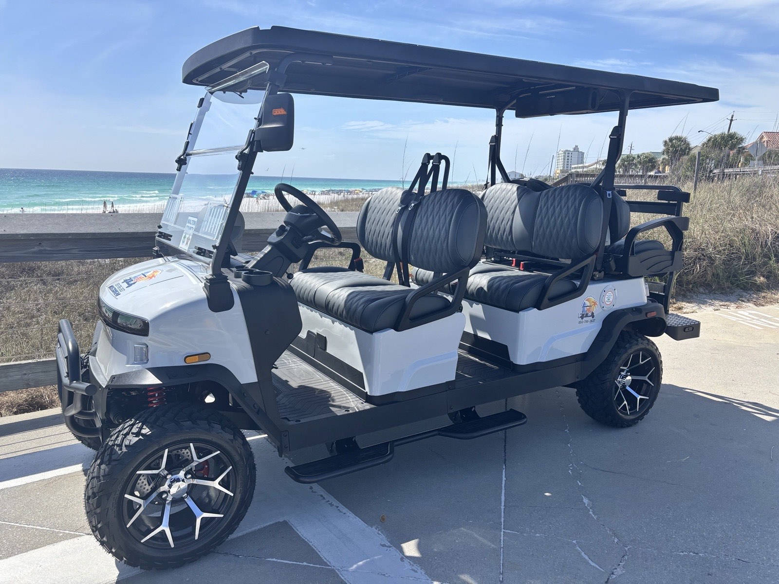 Six-passenger premium electric golf cart
