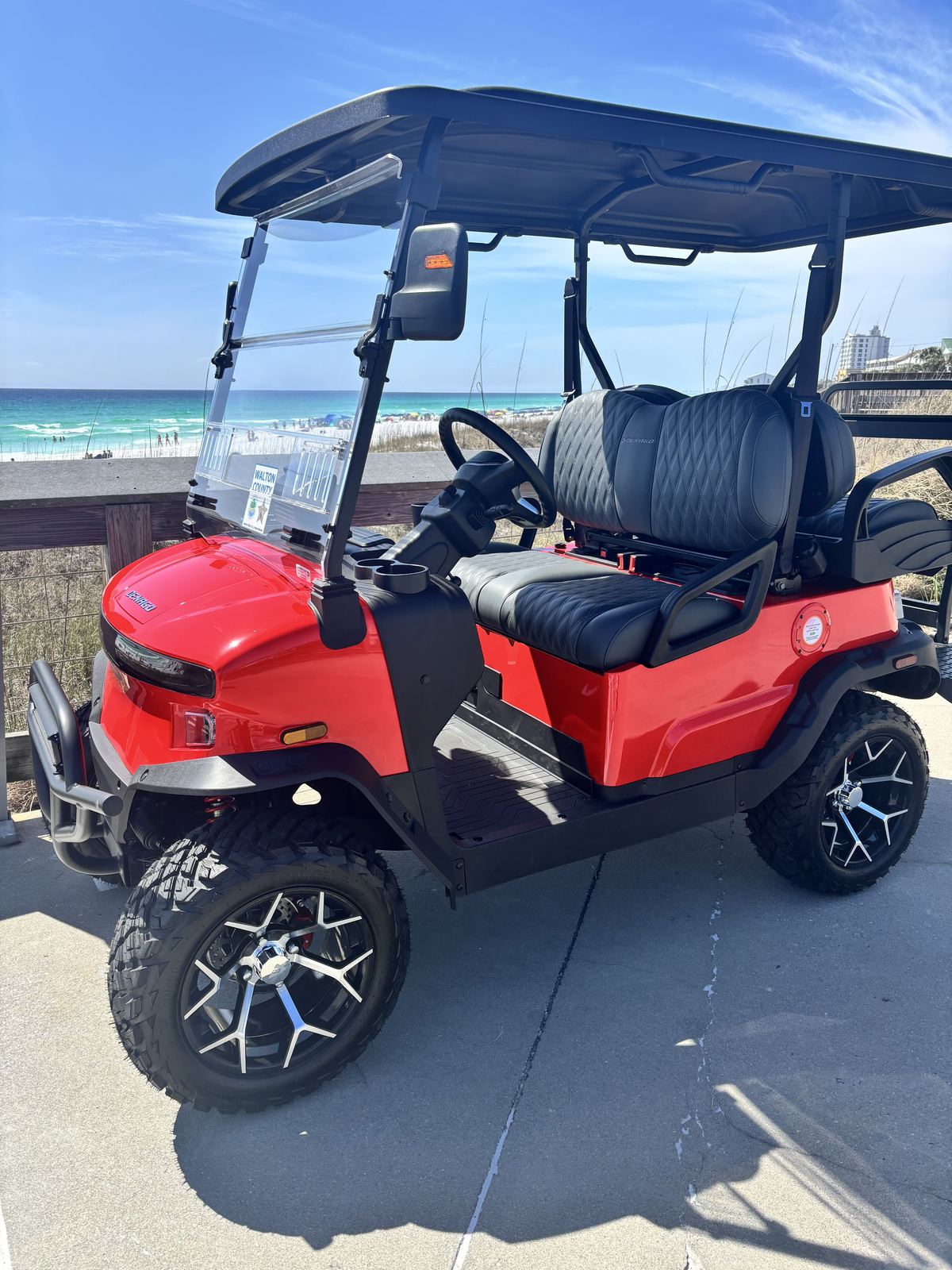 Four-passenger upgraded electric golf cart
